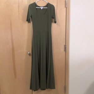 Long Lula Roe Olive Dress. Small